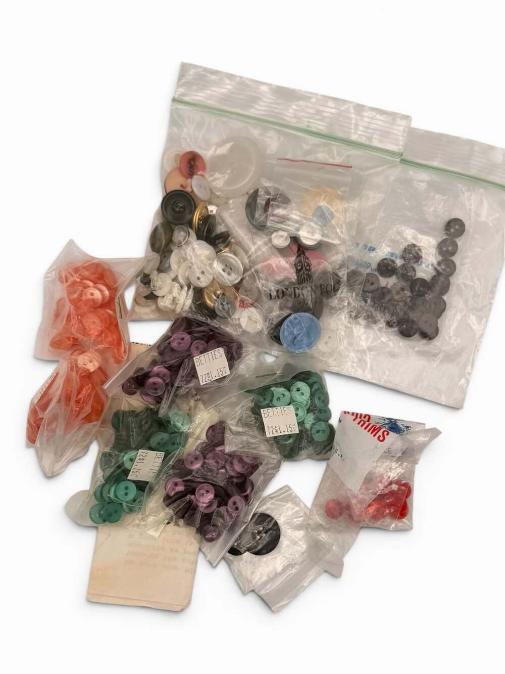Large Lot of Vintage Mixed Craft Buttons Betties London Fog Mary Lewis